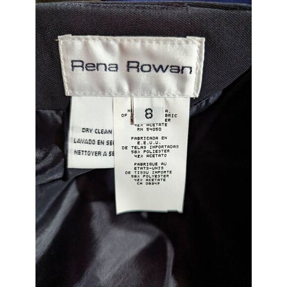 Rena Rowan Women's Black Zip Back Slit Straight Pencil Midi Skirt Size 8 - Picture 2 of 6